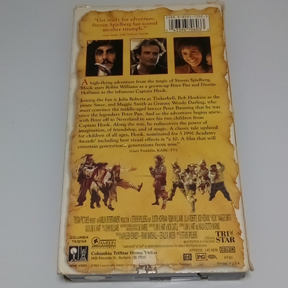 $3/15 Hook VHS Tape 043396706033 - Picture 2 of 6